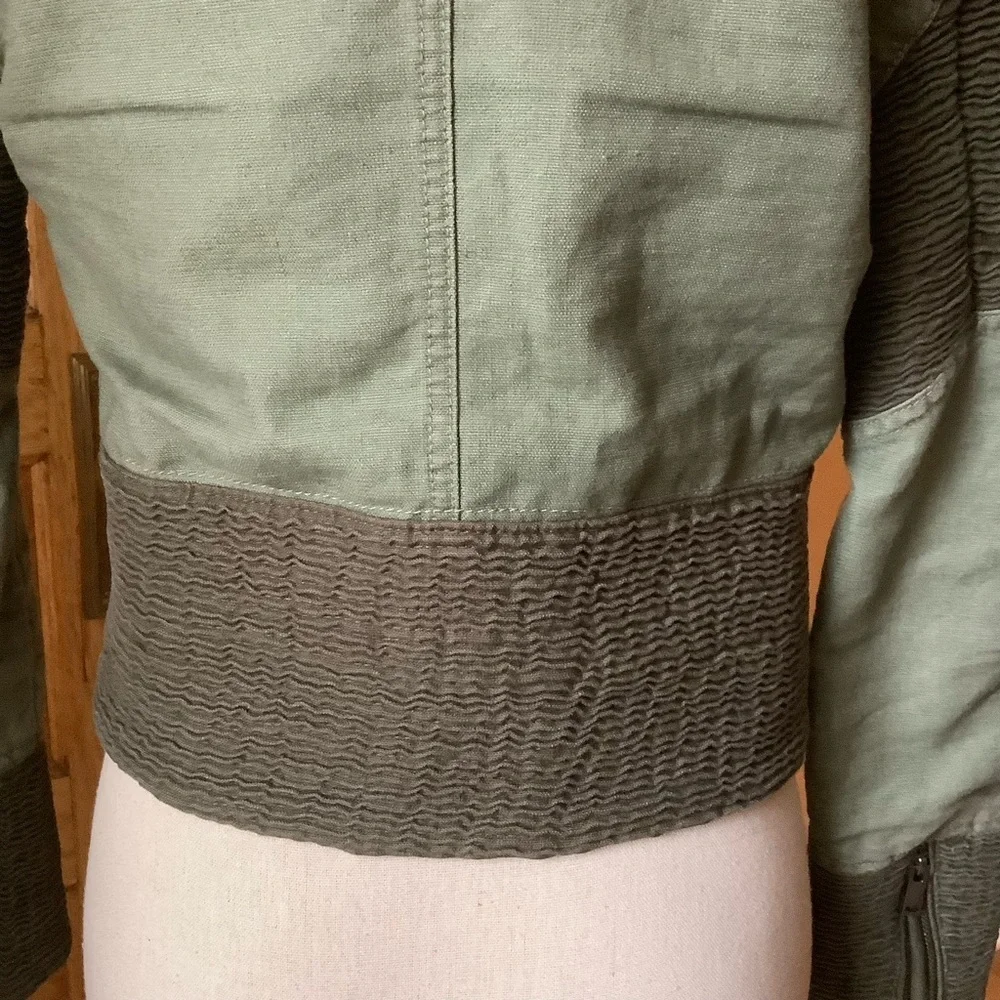 WILFRED FREE Olive Green Moto Jacket Size S - Picture 11 of 16
